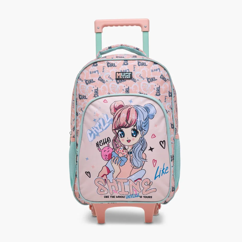 ماست MUST 5-Piece Doll Print 16-inch Trolley Backpack Set - 43x30x13 cms